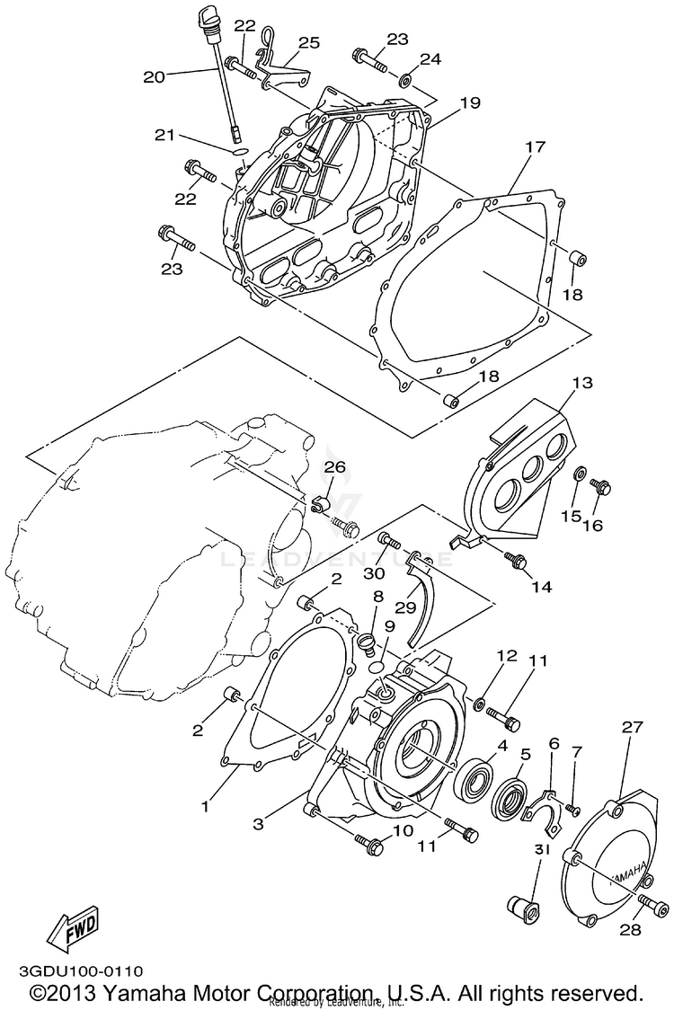 Crankcase Cover 1 Schematic