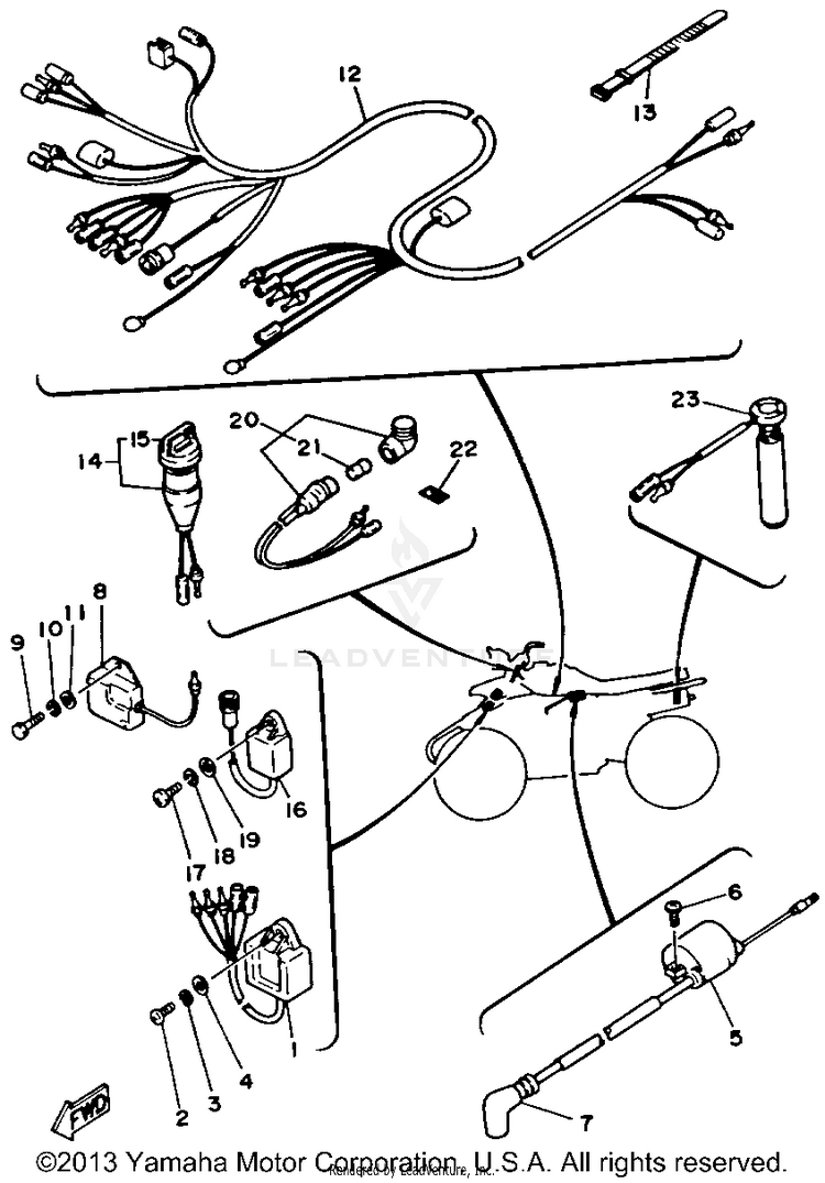 Electrical BLASTER - YFS200D - 1992 Schematic