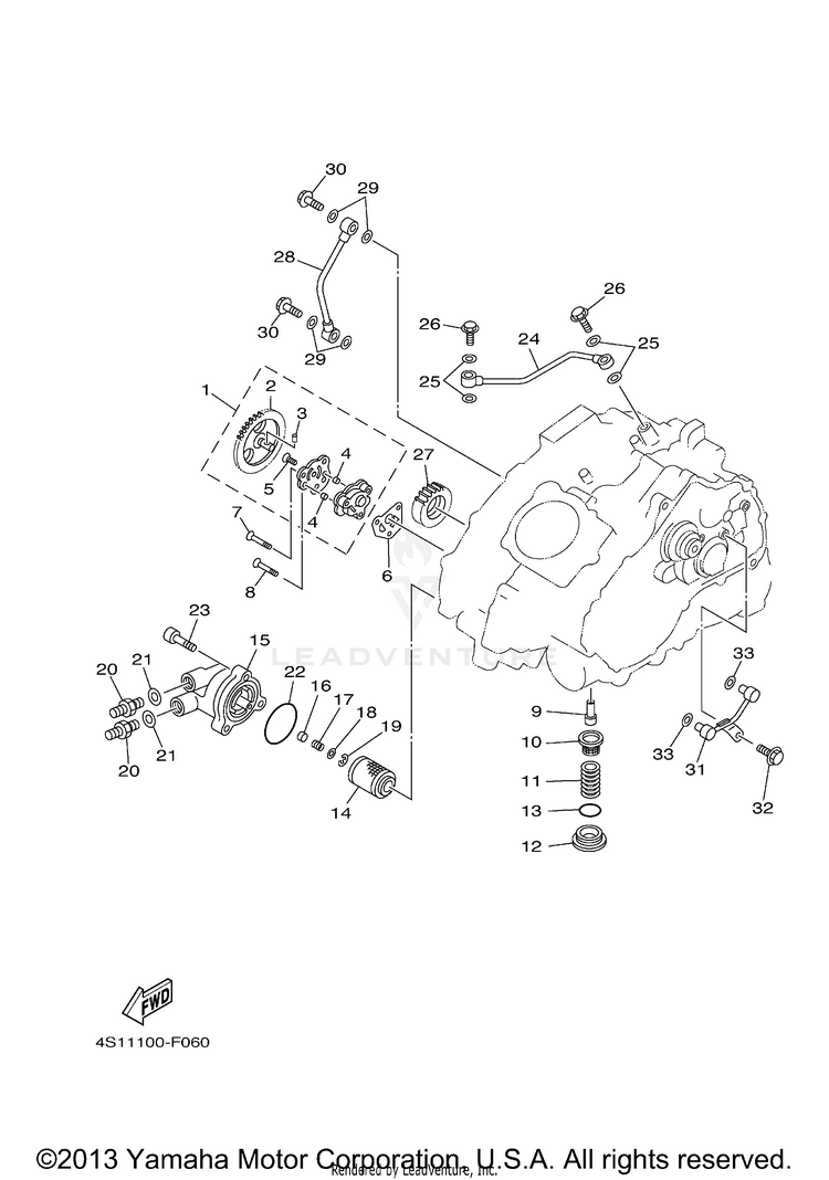 Oil Pump BIG BEAR 400 4WD - YFM40FBYB - 2009 Schematic