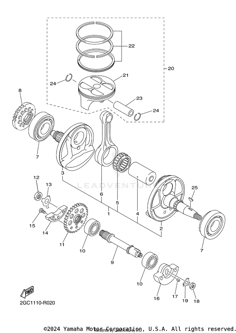 Crankshaft Piston Schematic