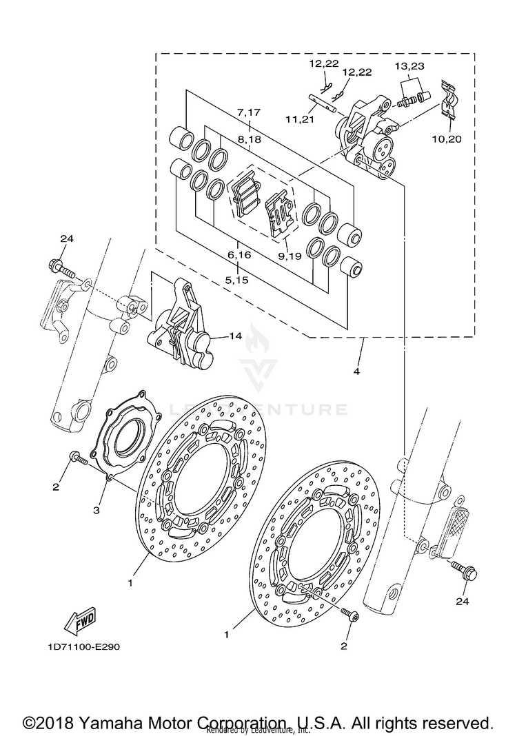Front Brake Caliper Schematic