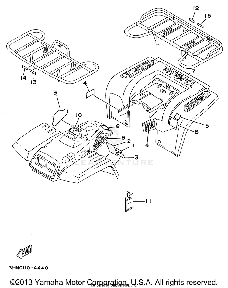 Emblem - Label1 BIG BEAR 4WD - YFM350FWH - 1996 Schematic