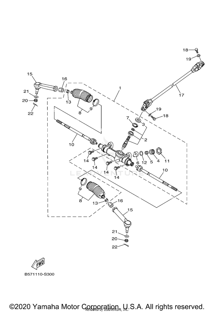 Steering YXZ1000R SS SE CAL - YXZ10YCCMW - 2021 Schematic