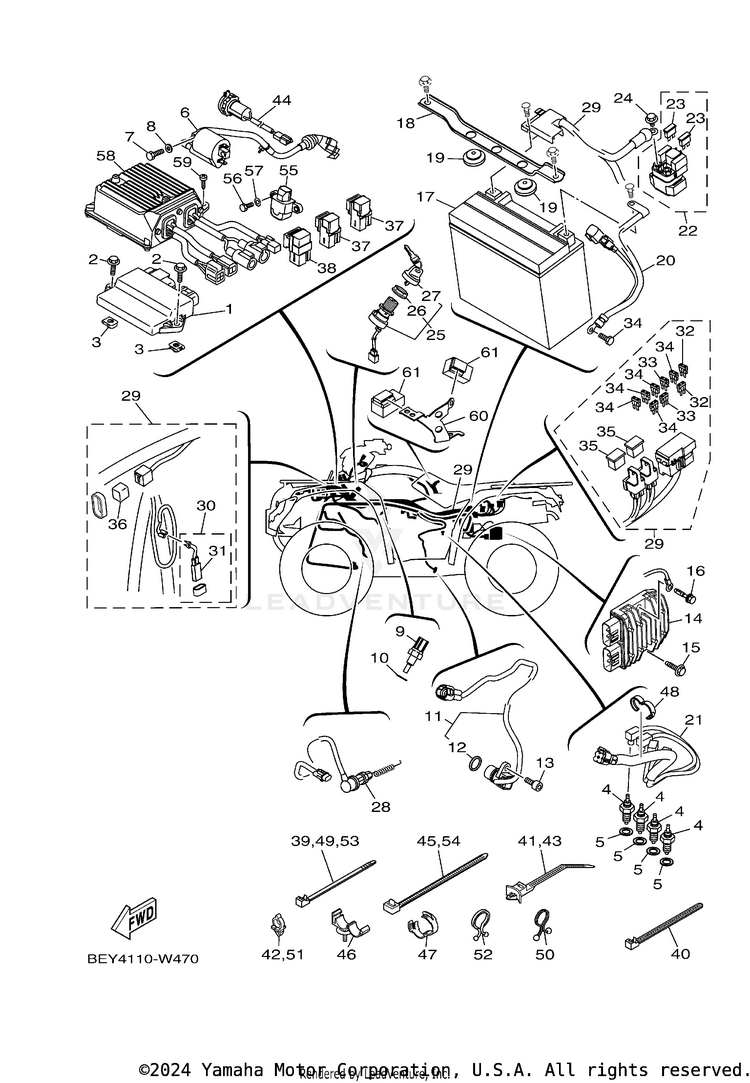Electrical 1 KODIAK 450 EPS SE - YFM45KPSMS - 2021 Schematic