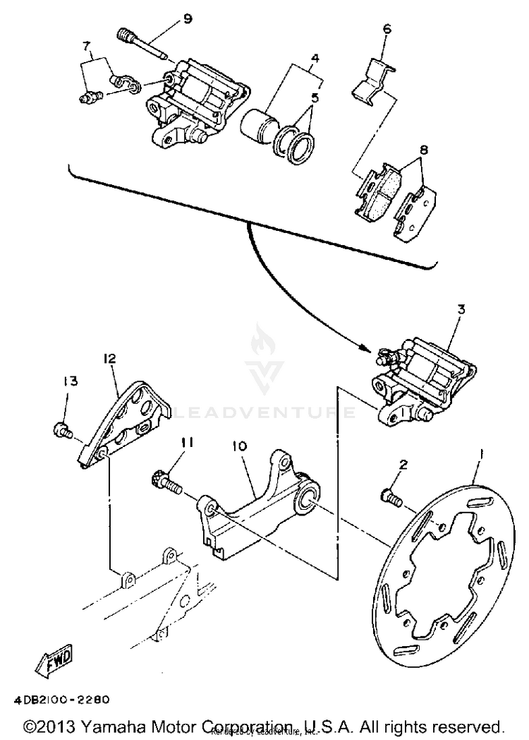 Rear Brake Caliper Schematic