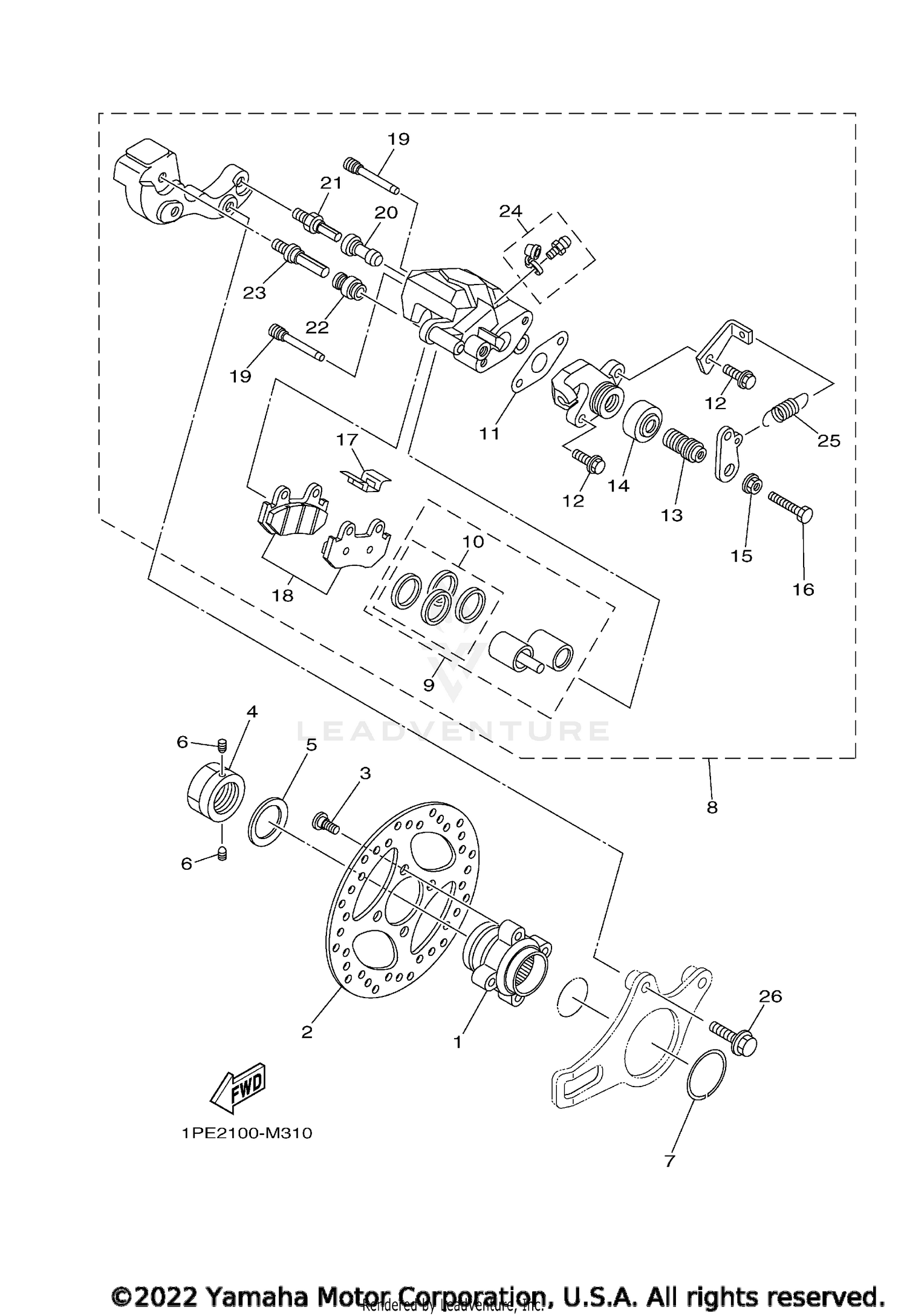 REAR BRAKE CALIPER