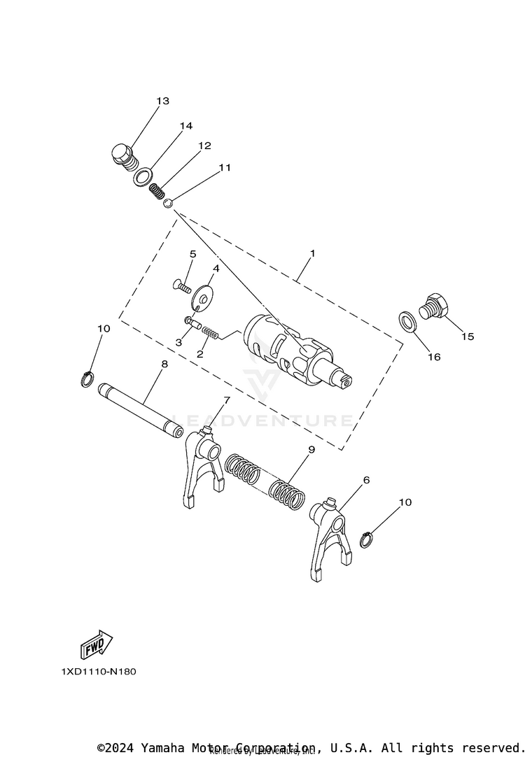 Shift Cam & Fork Schematic