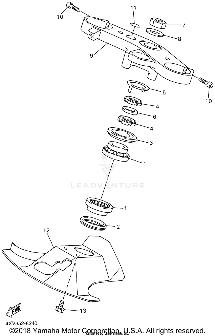 Steering YZFR1 - YZFR1SNC - 2001 Schematic