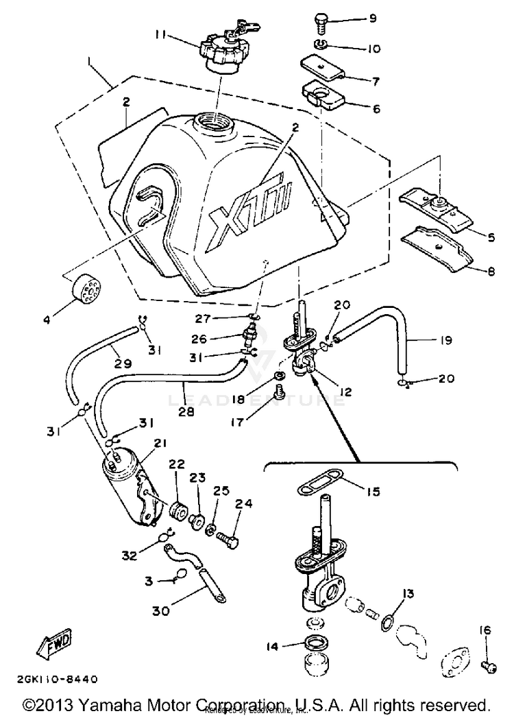 Fuel Tank (California Model Only) Schematic