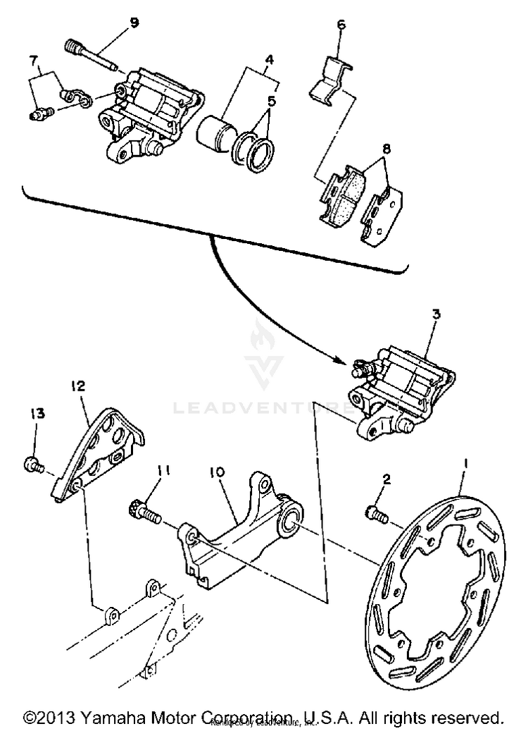 Rear Brake Caliper Schematic