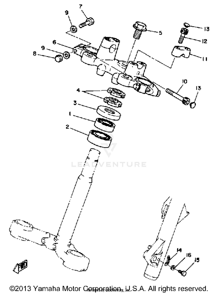 Steering XS1100SH - 1981 Schematic