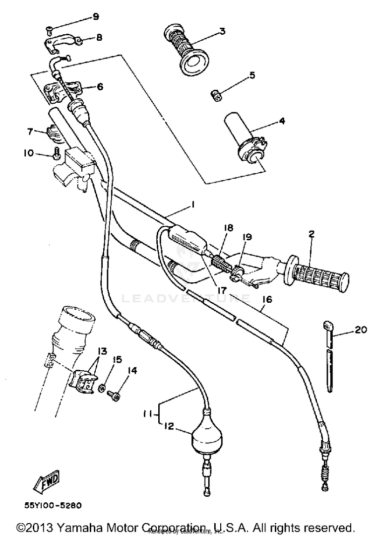 Steering Handle - Cable Schematic