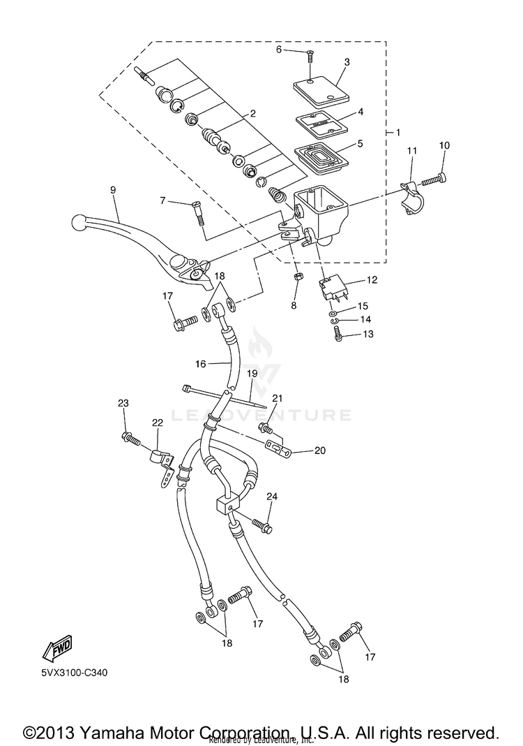 Front Master Cylinder Schematic