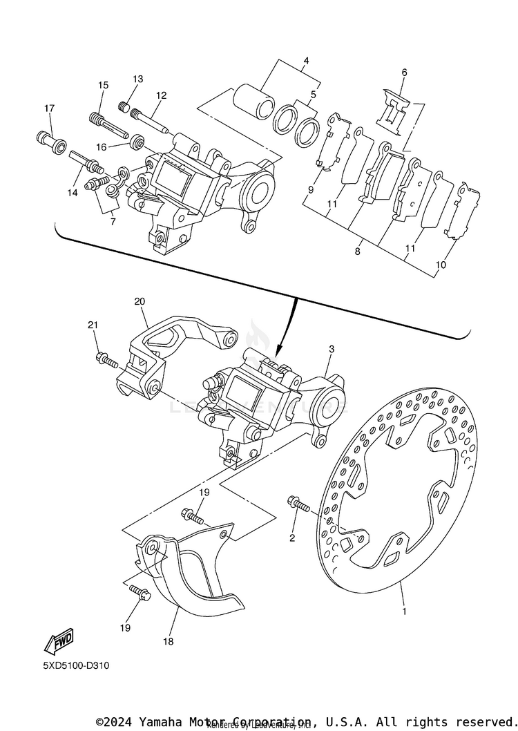 Rear Brake Caliper Schematic