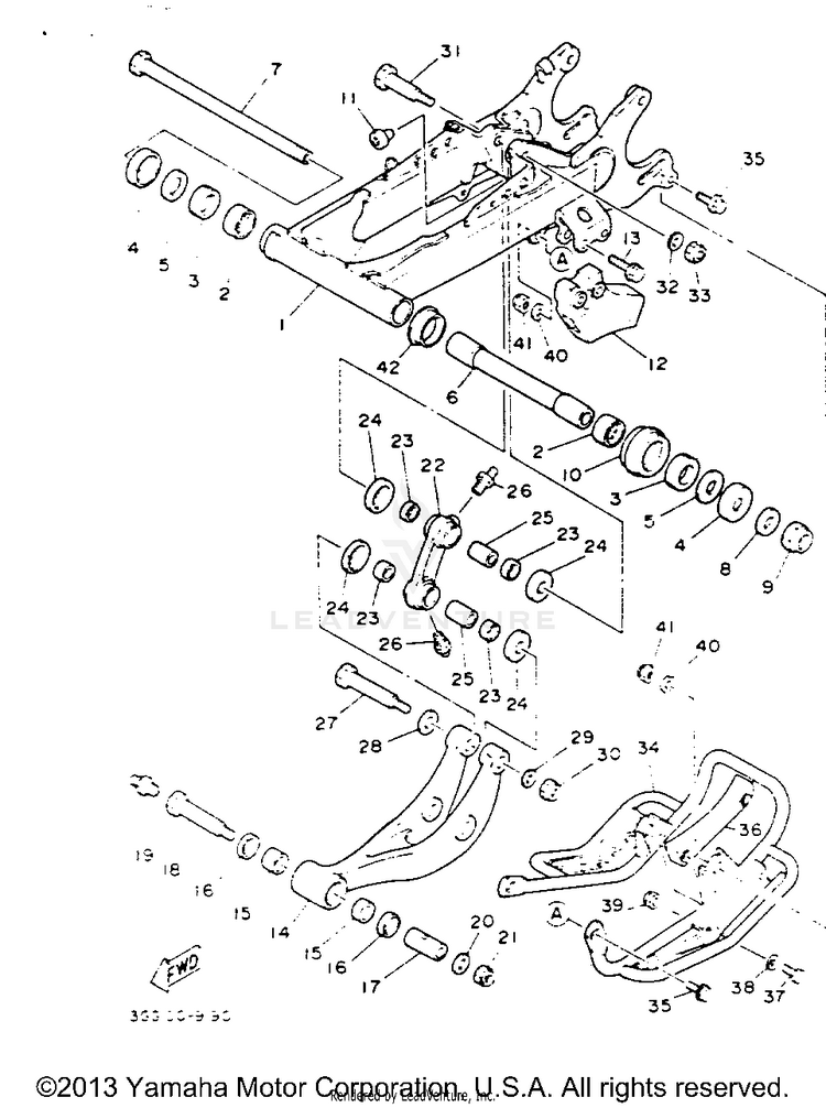 Swing Arm BANSHEE - YFZ350E - 1993 Schematic