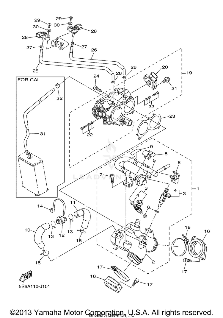 Intake 1 V STAR 1300 TOURER - XVS13CTZCB - 2010 Schematic