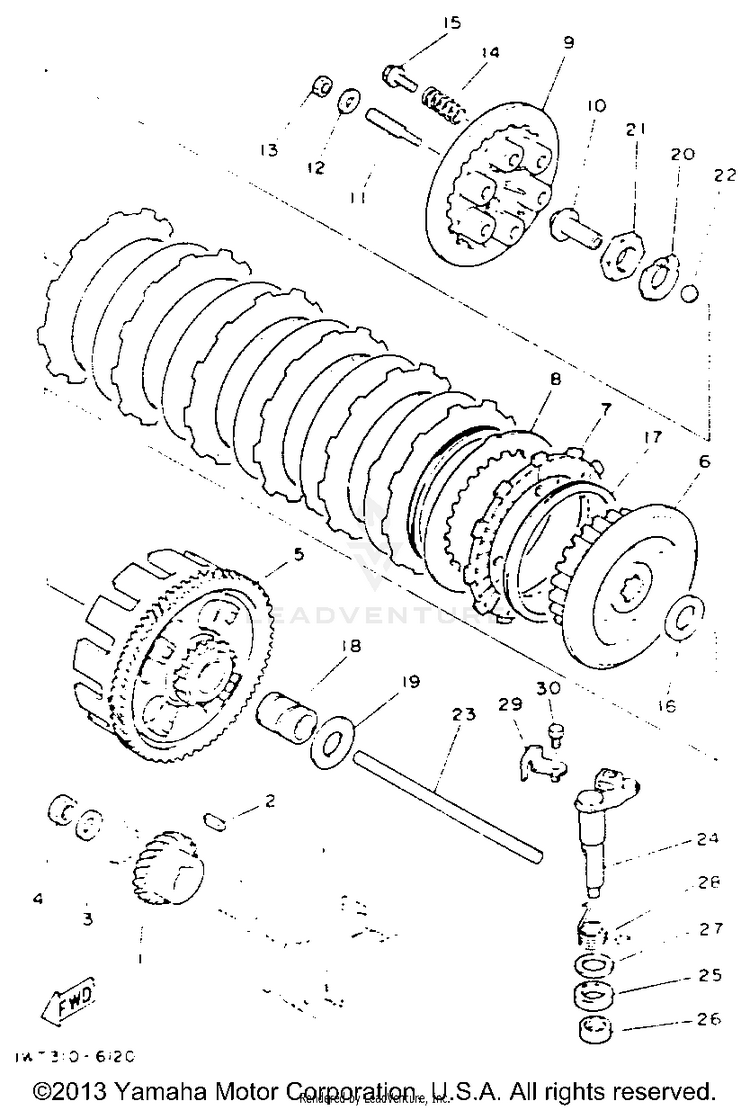 Clutch BANSHEE - YFZ350E_MN - 1993 Schematic