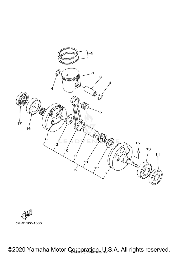 Crankshaft Piston Schematic