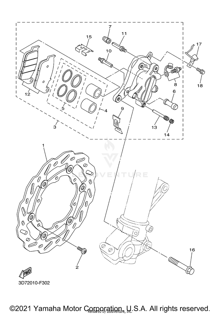 Front Brake Caliper Schematic