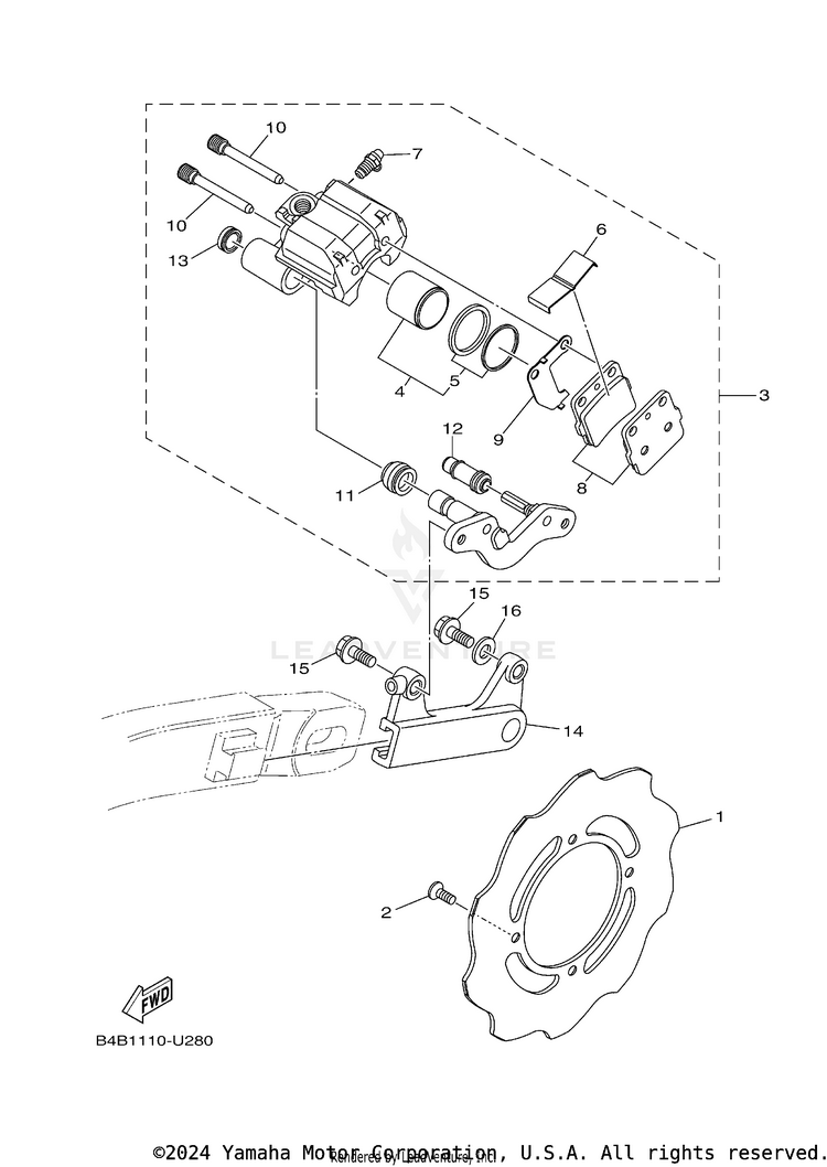 Rear Brake Caliper Schematic