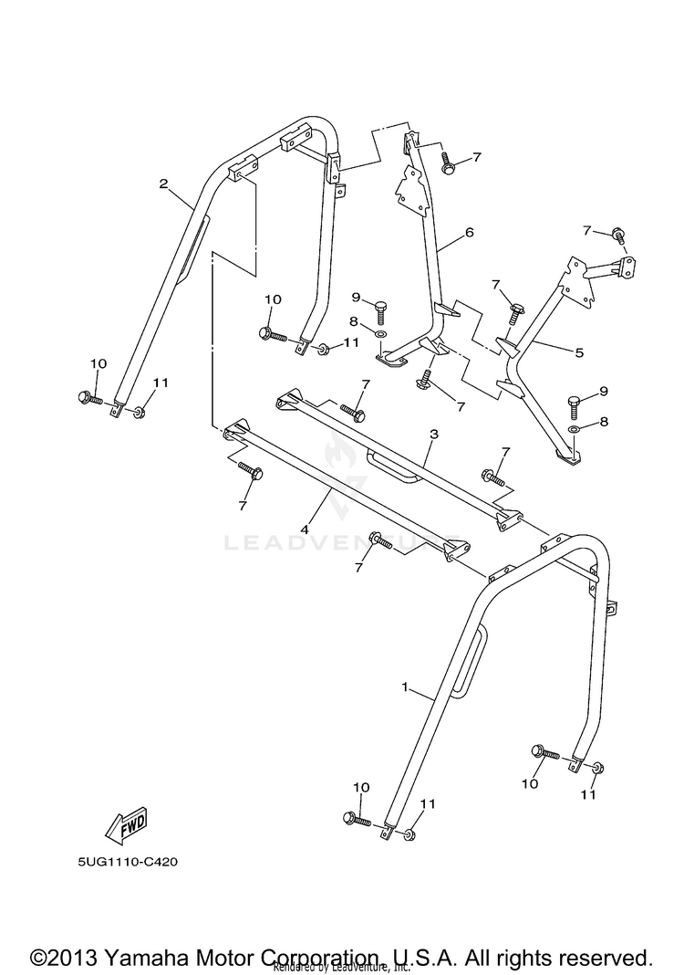 Guard 2 RHINO 660 (Pastel Deep Green) - YXR66FAS - 2004 Schematic