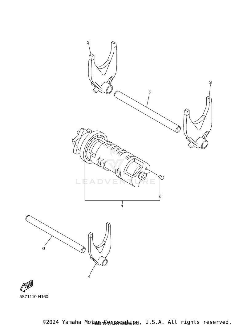 Shift Cam & Fork Schematic