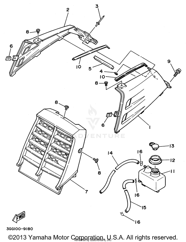 Side Cover BANSHEE - YFZ350H - 1996 Schematic
