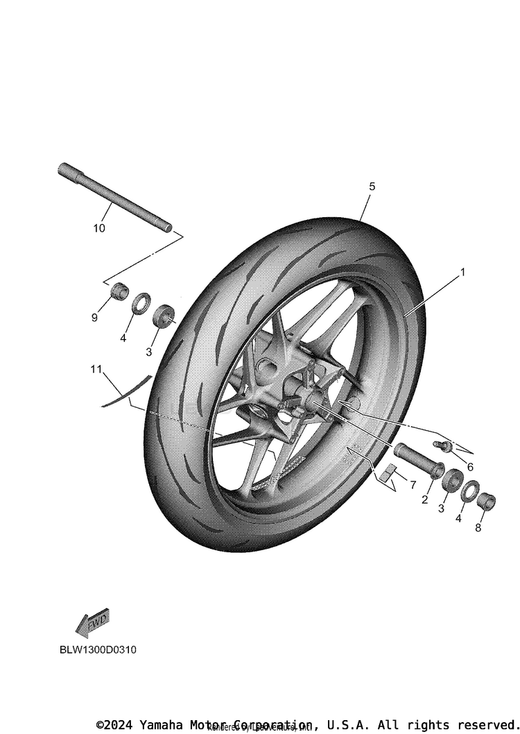 Front Wheel MT07 - MT07TCB - 2026 Schematic