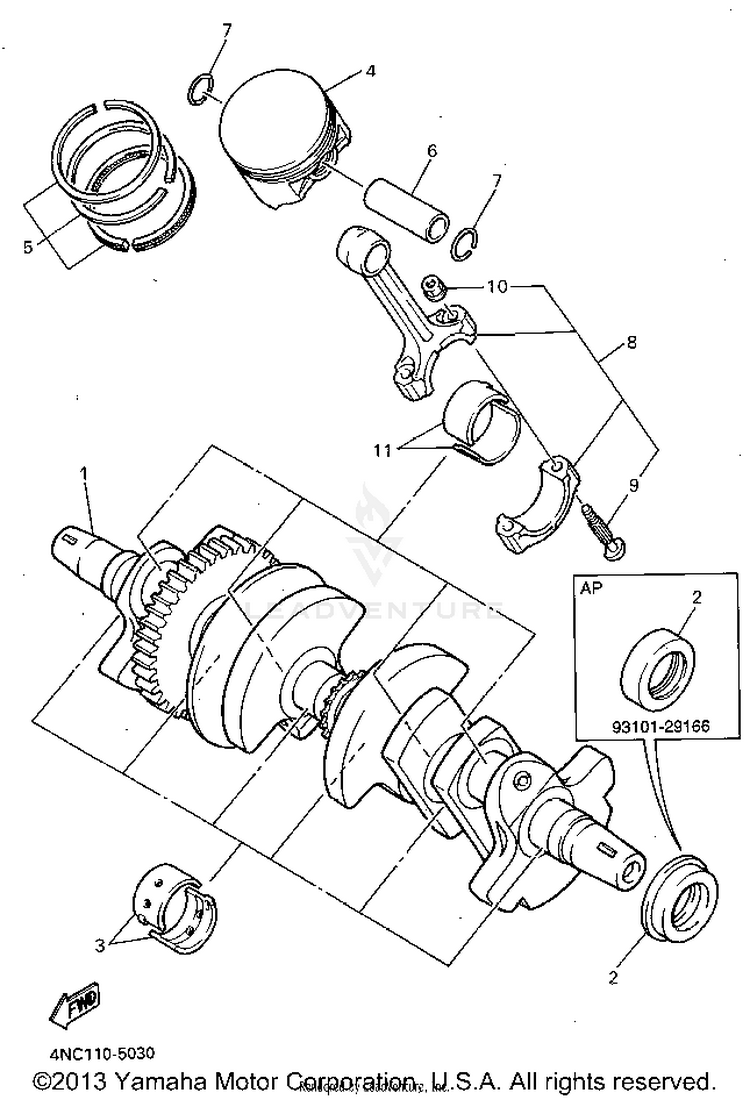 Crankshaft Piston Schematic