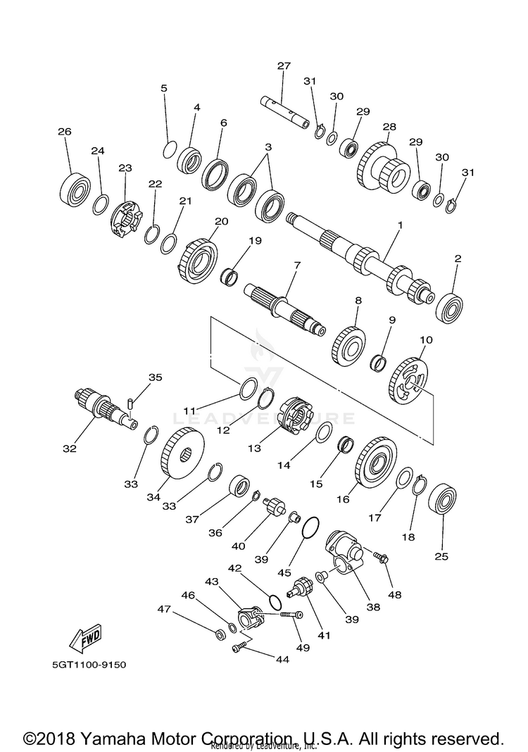 Transmission GRIZZLY - YFM600FMC - 2000 Schematic