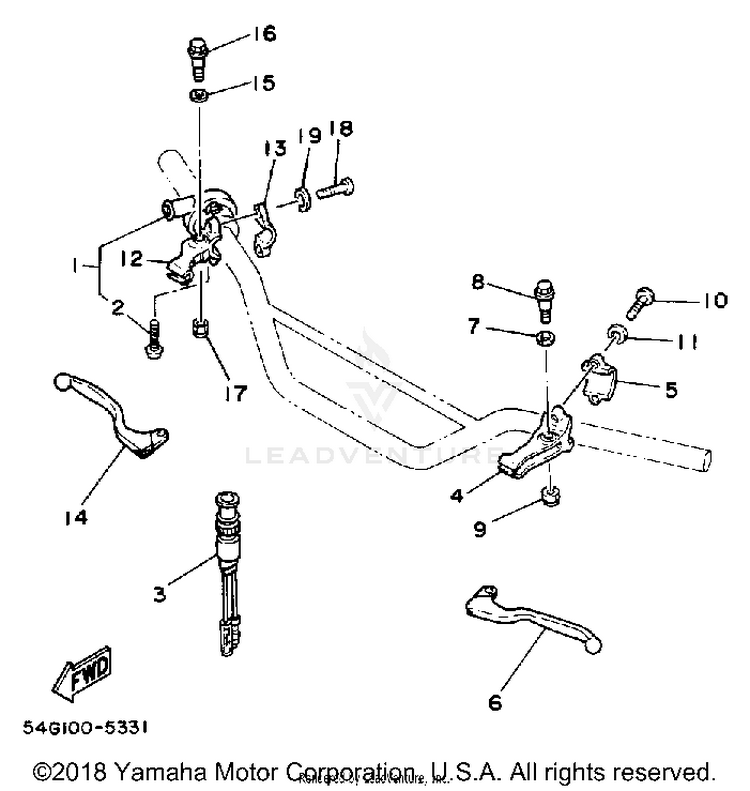 Handle Switch - Lever BIG WHEEL - BW200S - 1986 Schematic