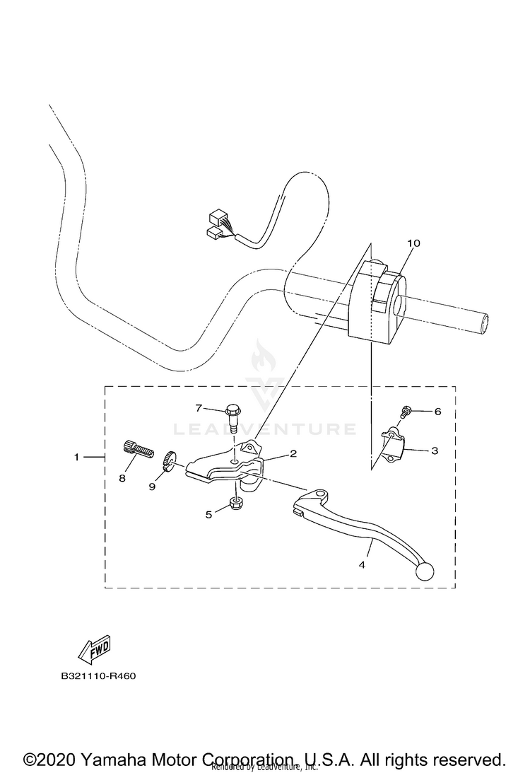 Handle Switch Lever KODIAK 700 EPS 4WD S - YFM70KPSLS - 2020 Schematic