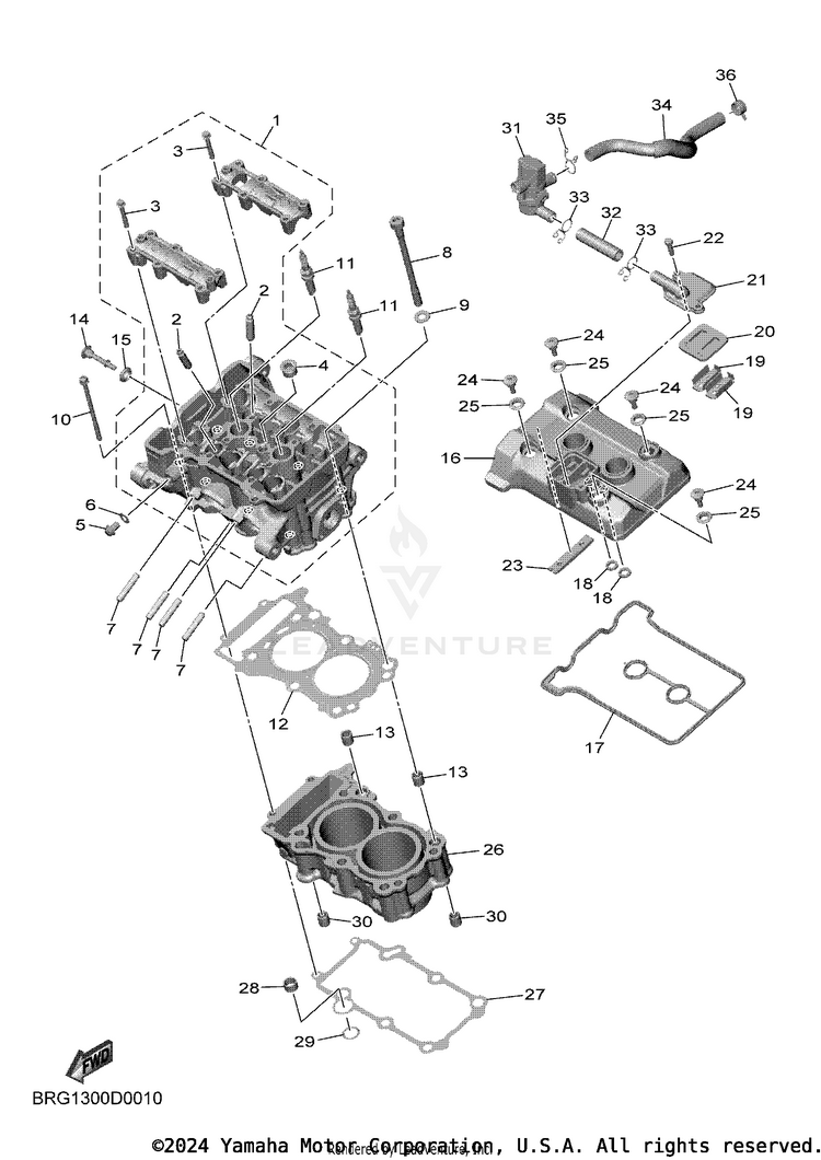 Cylinder Head MT03 - MT03SCB - 2025 Schematic