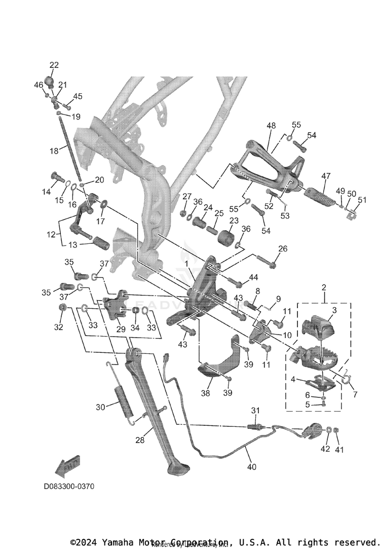 Stand & Footrest TENERE 700 WORLD RAI - XTZ7WRTCB - 2026 Schematic