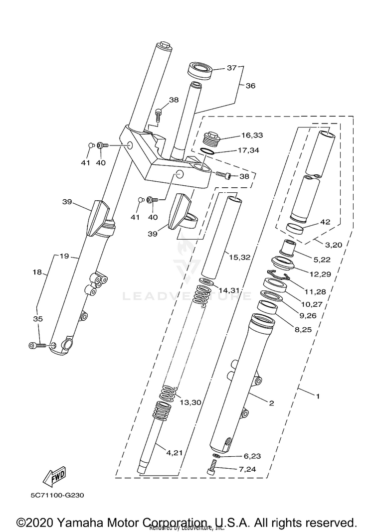 Front Fork RAIDER S - XV19CSXCL - 2008 Schematic