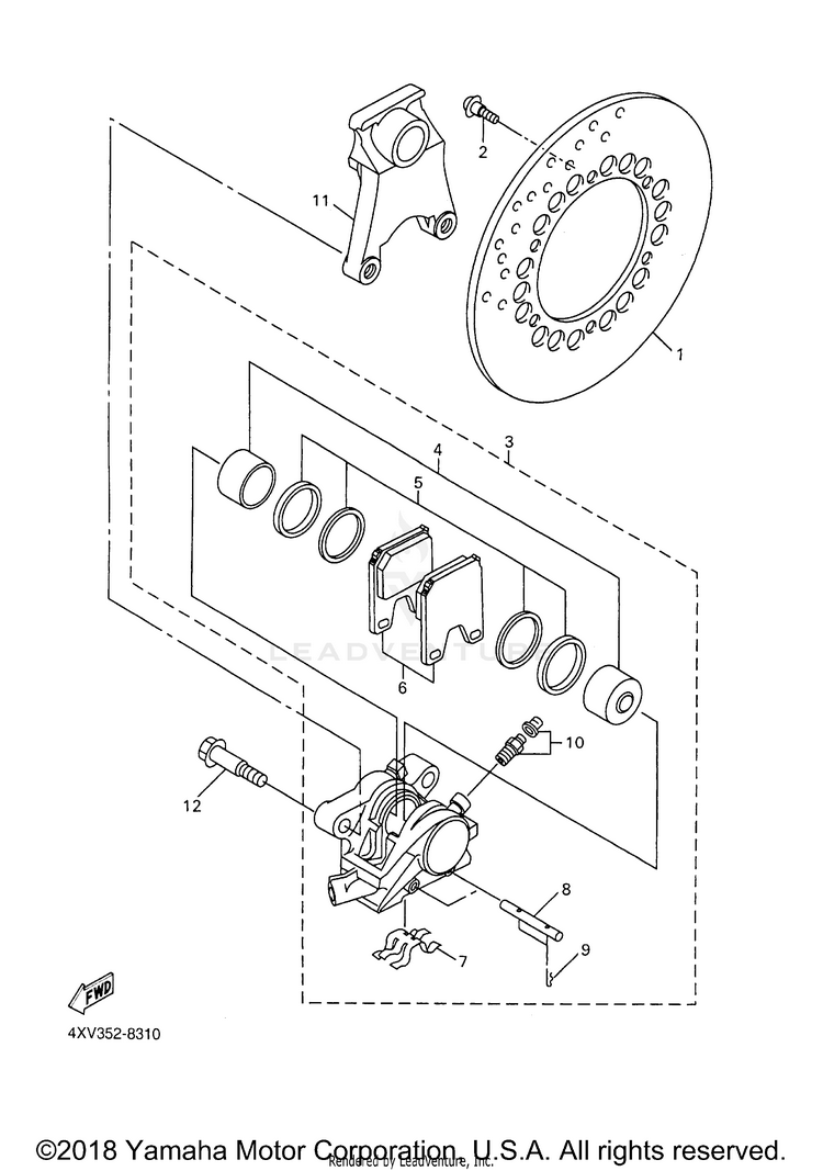 Rear Brake Caliper Schematic