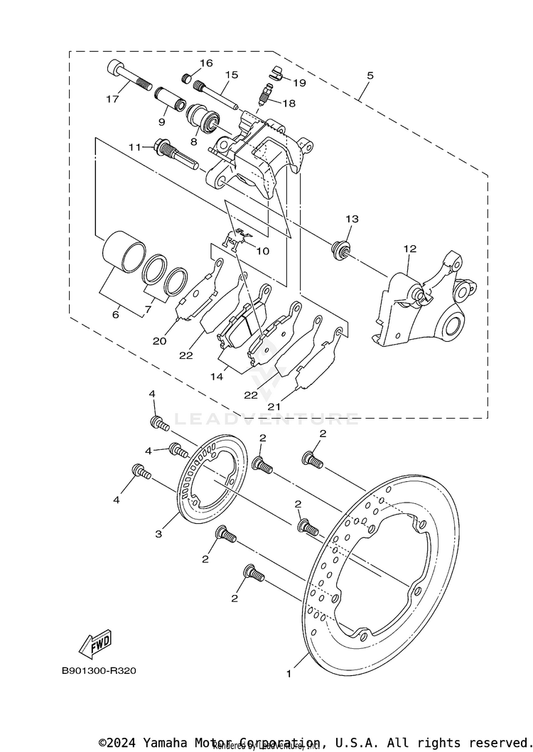 Rear Brake Caliper Schematic