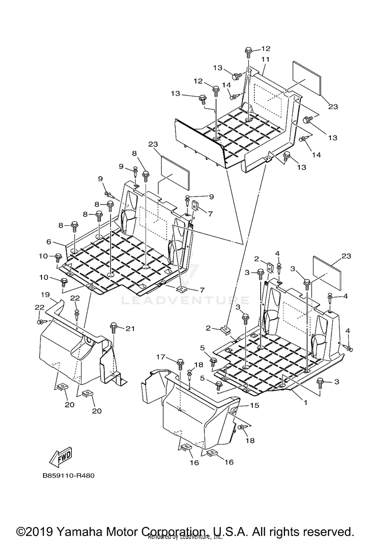 Stand Footrest 2 VIKING VI EPS HUNTER - YXC70VPHKH - 2019 Schematic