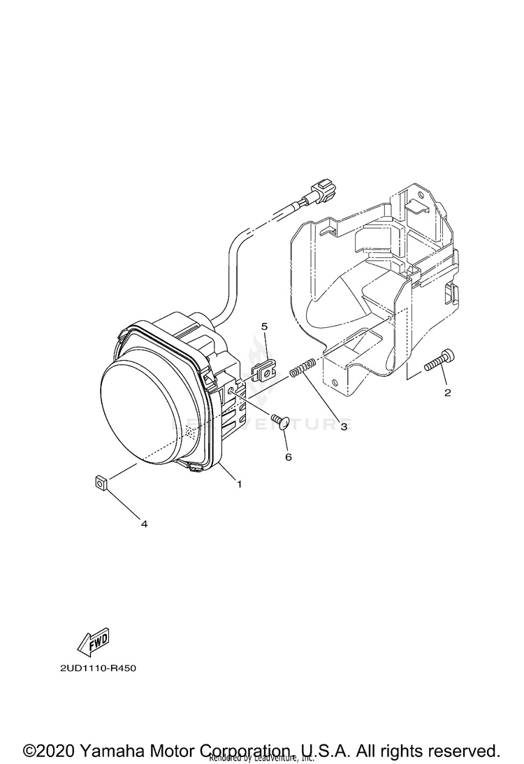 Headlight GRIZZLY EPS HUNTER - YFM70GPHLH - 2020 Schematic