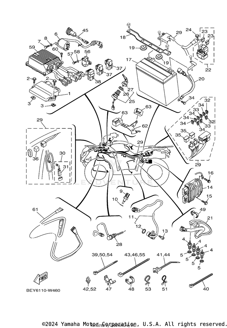 Electrical 1 KODIAK 450 EPS HUNTE - YFM45KPHMH - 2021 Schematic