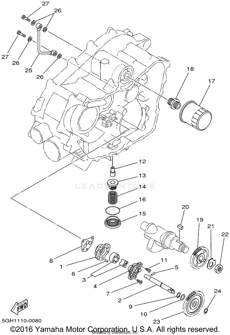 Oil Pump KODIAK 4WD - YFM400FAP - 2002 Schematic