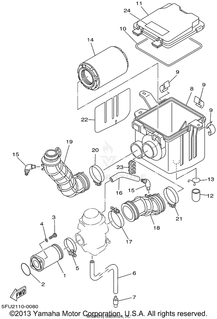 Intake BIG BEAR 400 4WD_REAL TREE XTRA - YFM400FHP - 2002 Schematic