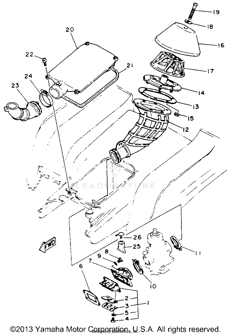 Air Filter BLASTER - YFS200E_MN - 1993 Schematic