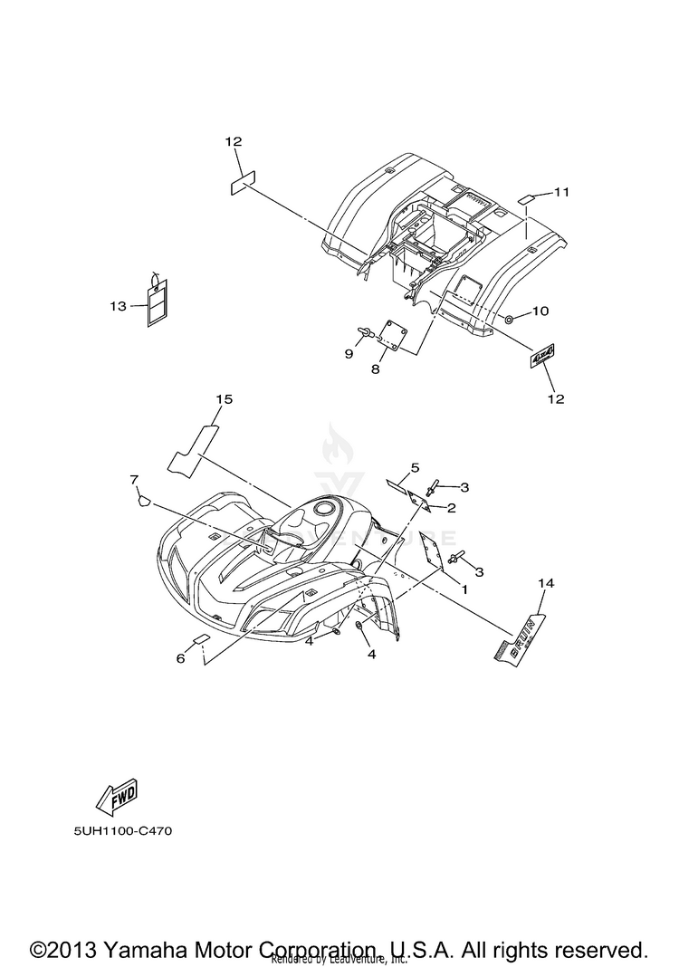 Emblem Label 1 Bruin 350 AUTO 4X4 - YFM350FAS - 2004 Schematic
