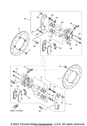 Rear Brake Caliper Schematic