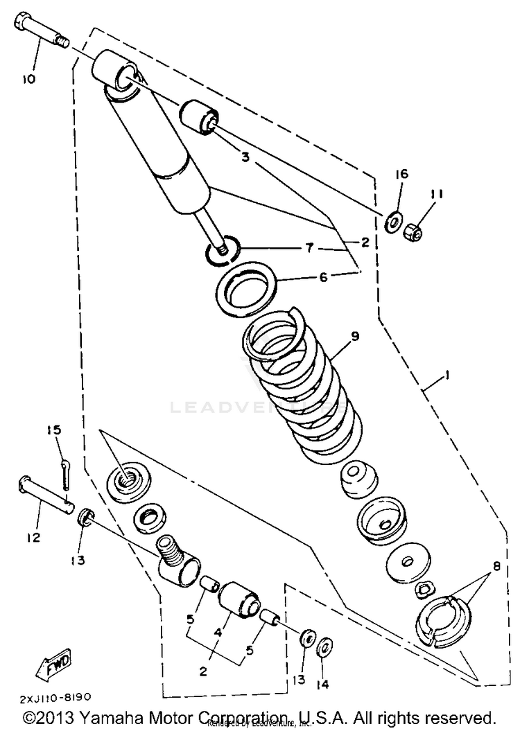 Rear Shocks BLASTER - YFS200D_MN - 1992 Schematic