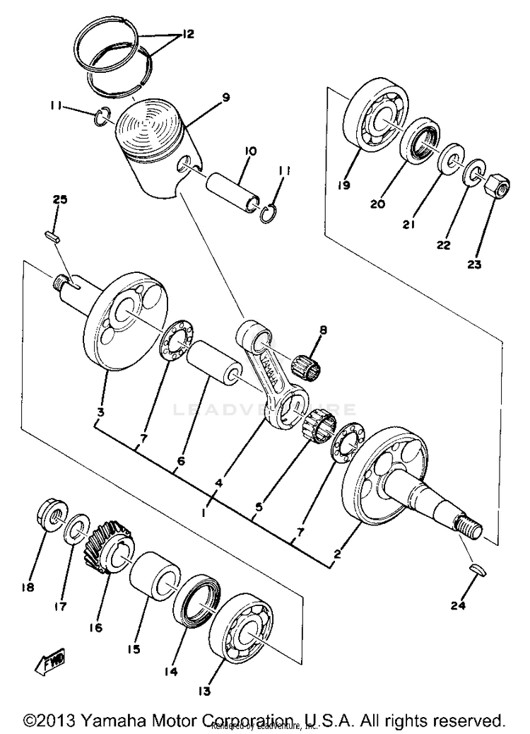 Crankshaft Piston Yz80e Schematic
