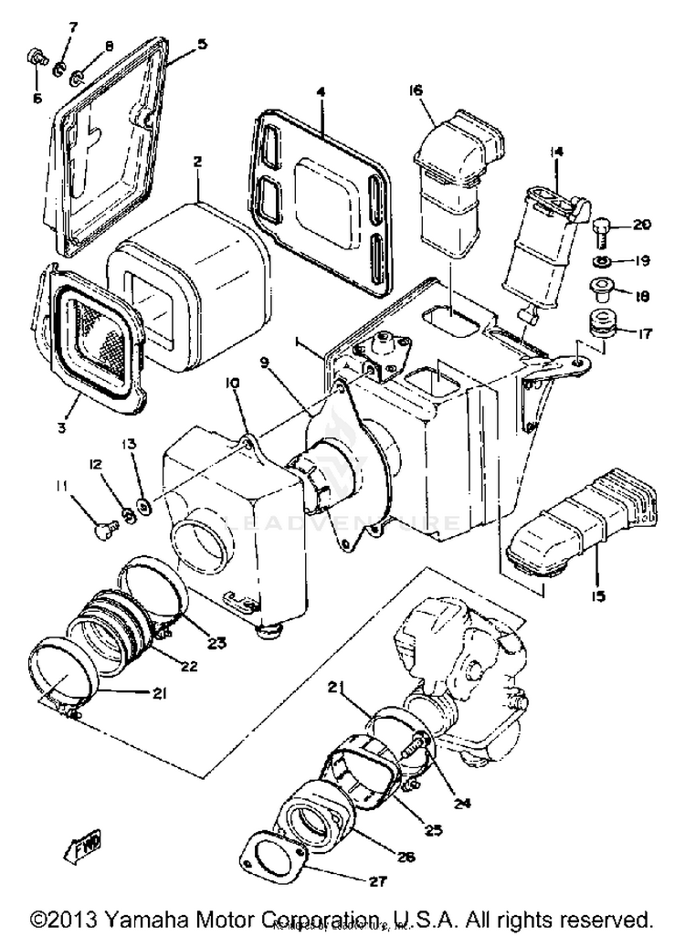 Air Cleaner XT500E - 1978 Schematic
