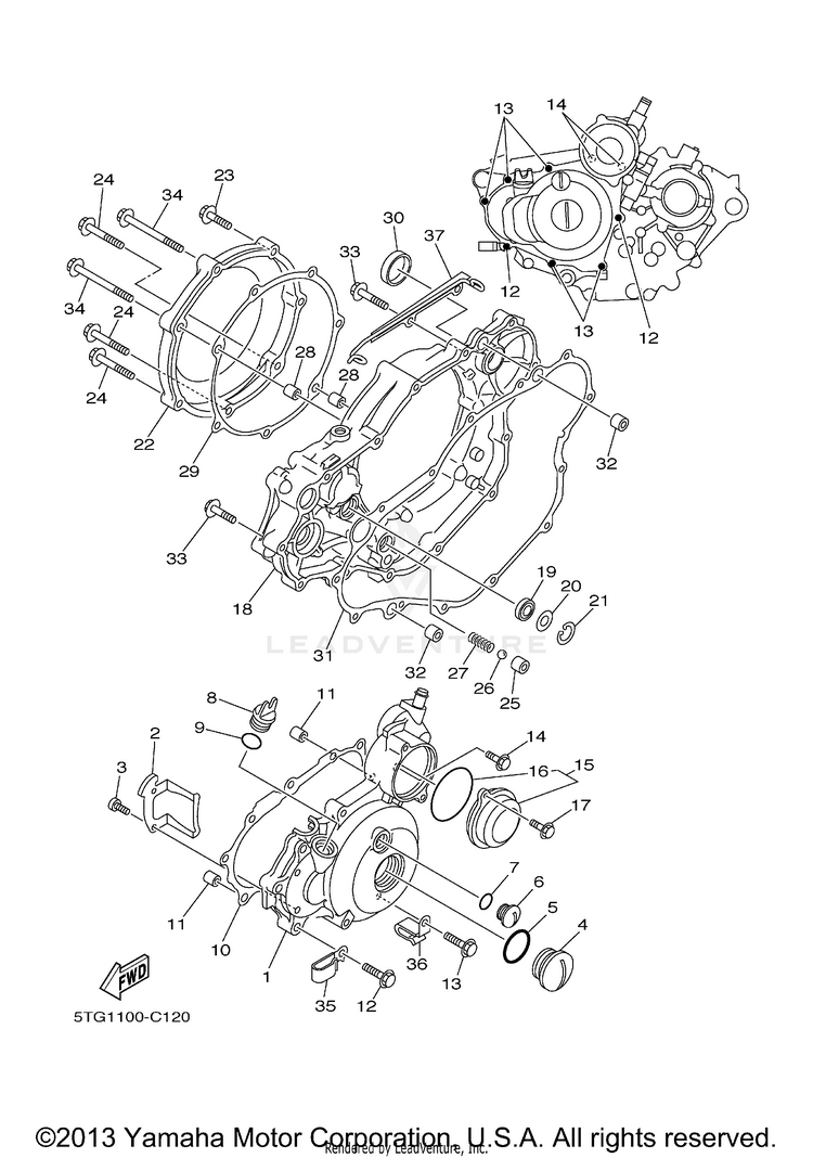 Crankcase Cover 1 YFZ450 - YFZ450T - 2005 Schematic
