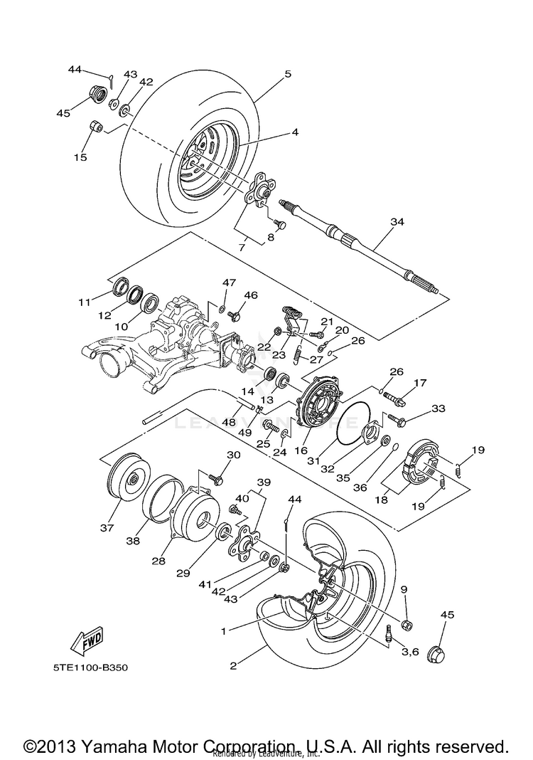 Rear Wheel KODIAK 400 4WD - YFM400FAR - 2003 Schematic